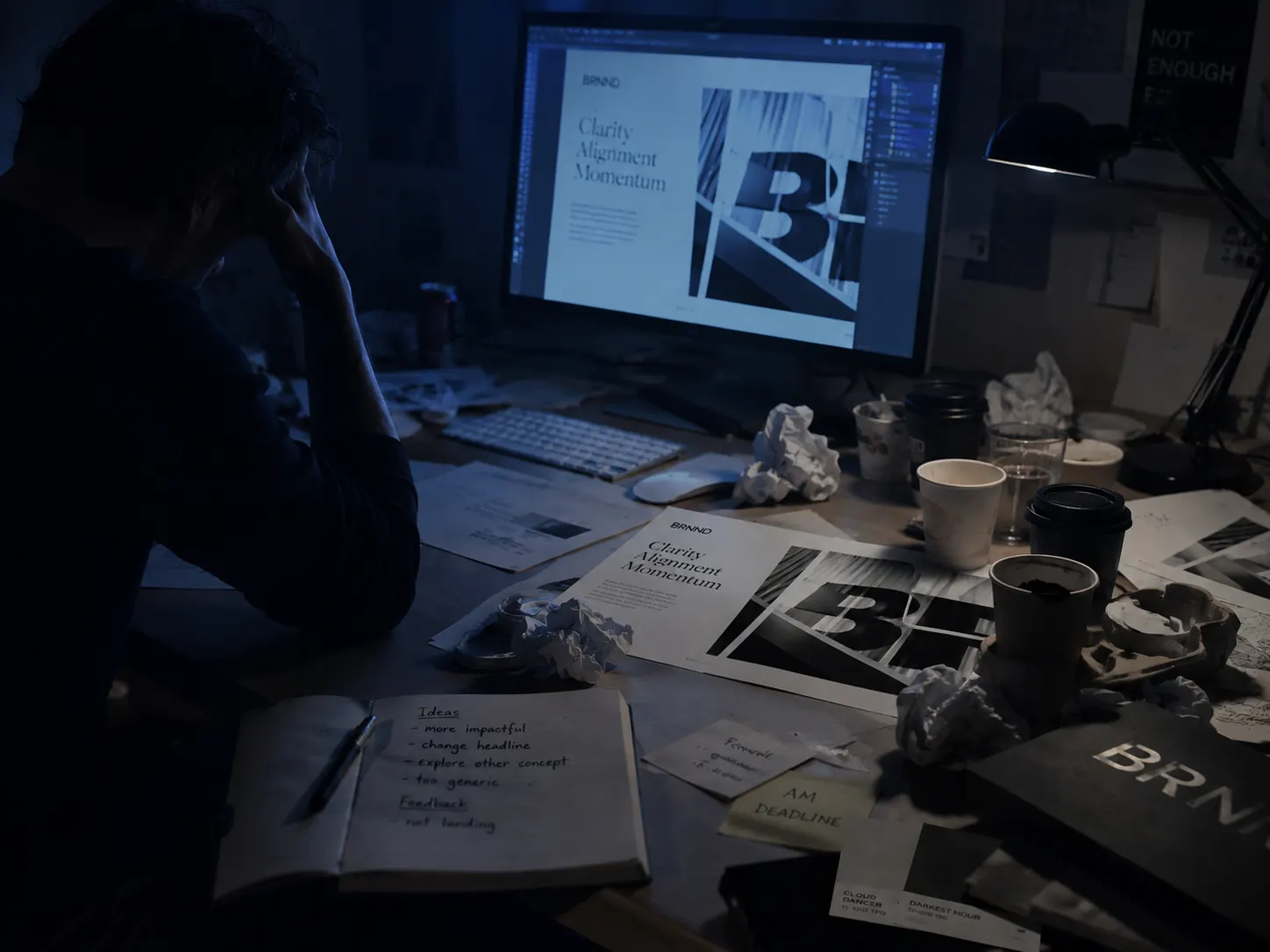 Overworked creative team